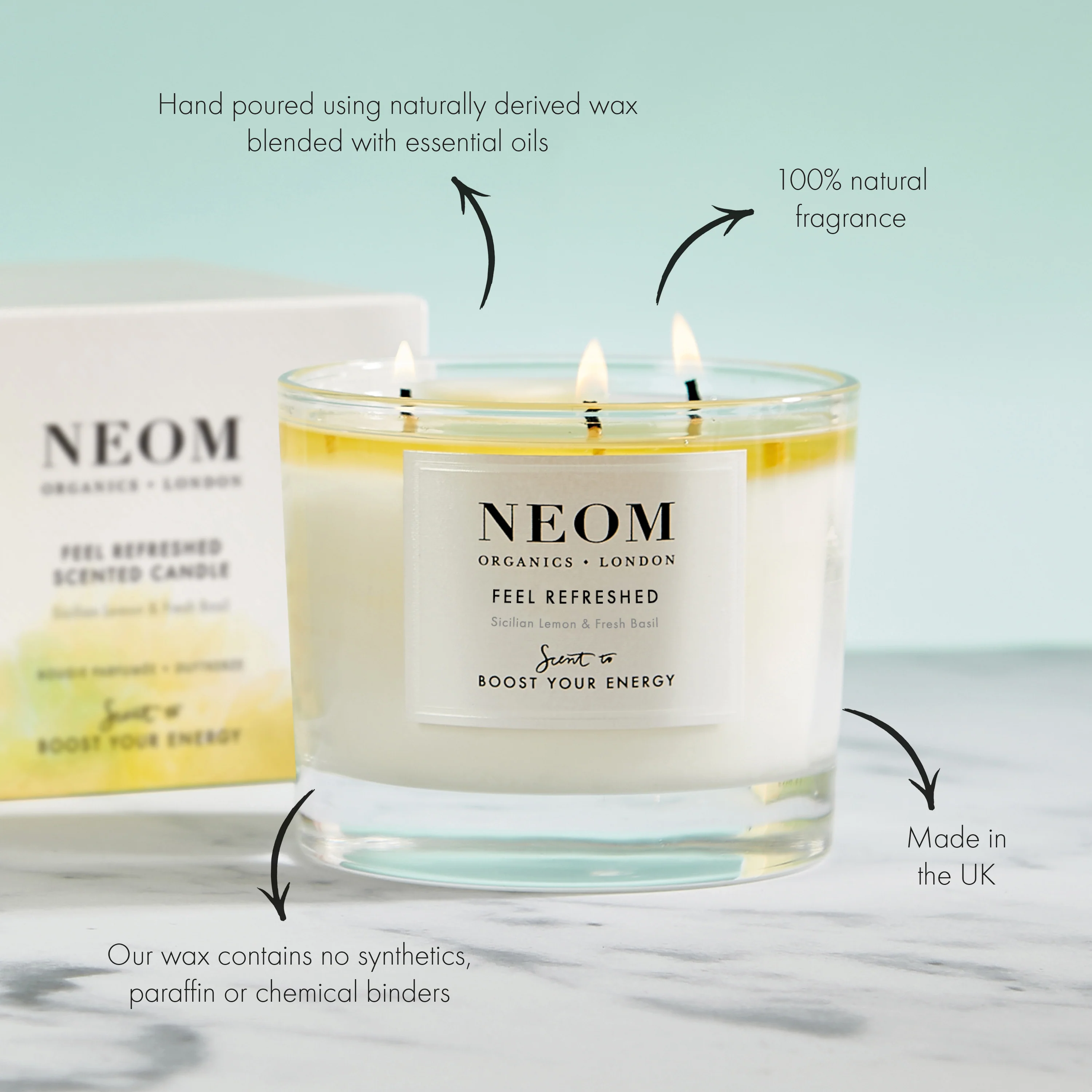 Feel Refreshed Scented Candle (3 Wick) - Image 3